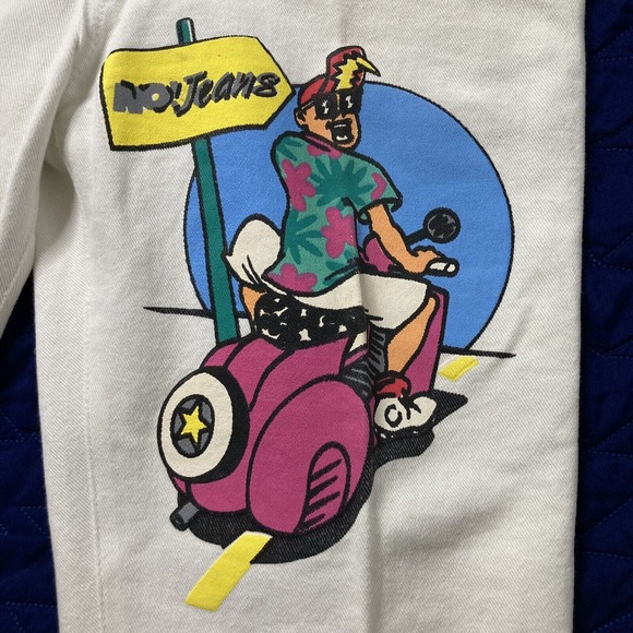 Vintage No! Jeans White High Rise Tappered Button Fly Jeans Size 25x28 80s Moped - Picture 3 of 12